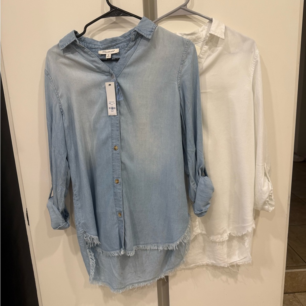 Light Blue and White Button-Up Shirts
